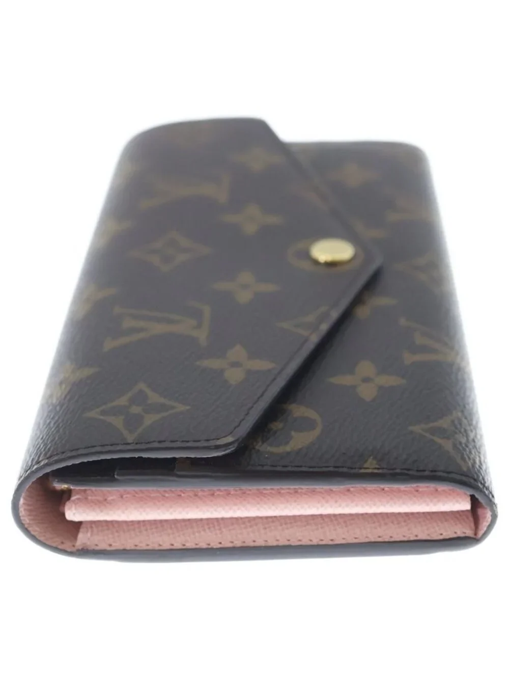 Louis Vuitton Monogram Portefeuille Sarah Wallet Brown Pink